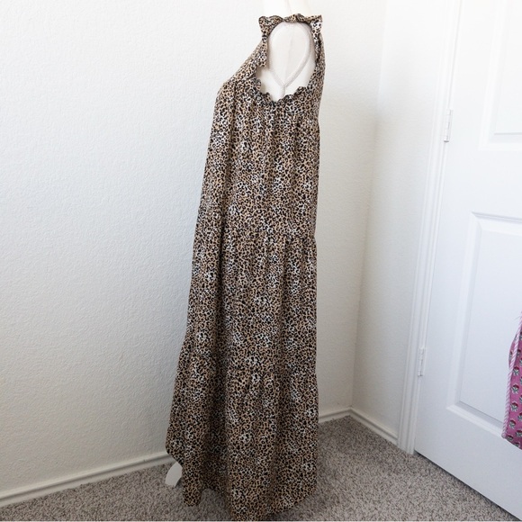 ASOS Design Leopard Print Tiered Maxi Dress Women’s Size 6 - Picture 3 of 9